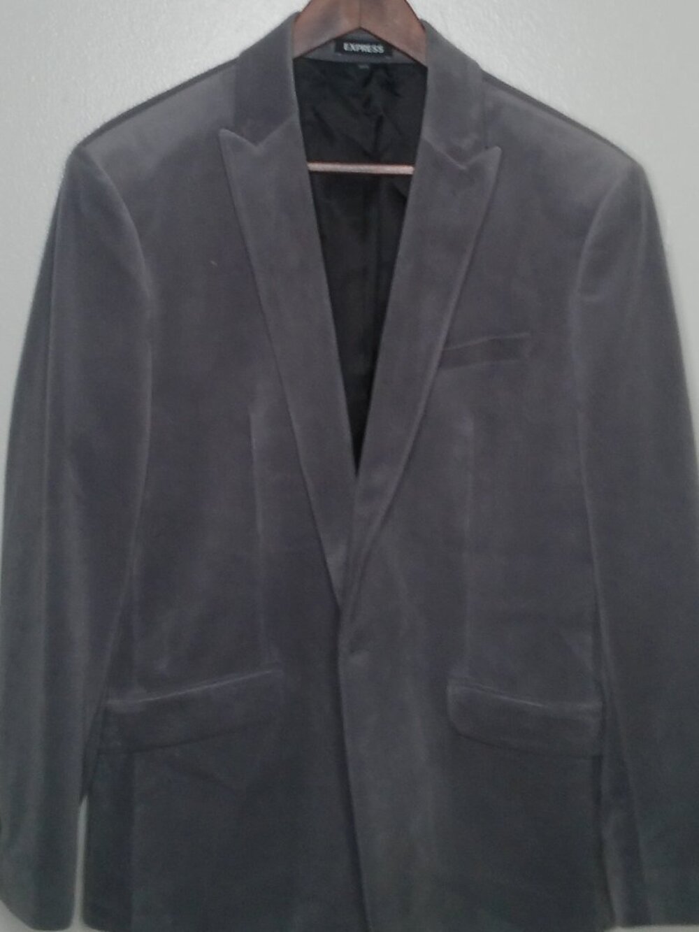 Silver Velvet Slim Fit Suit Jacket